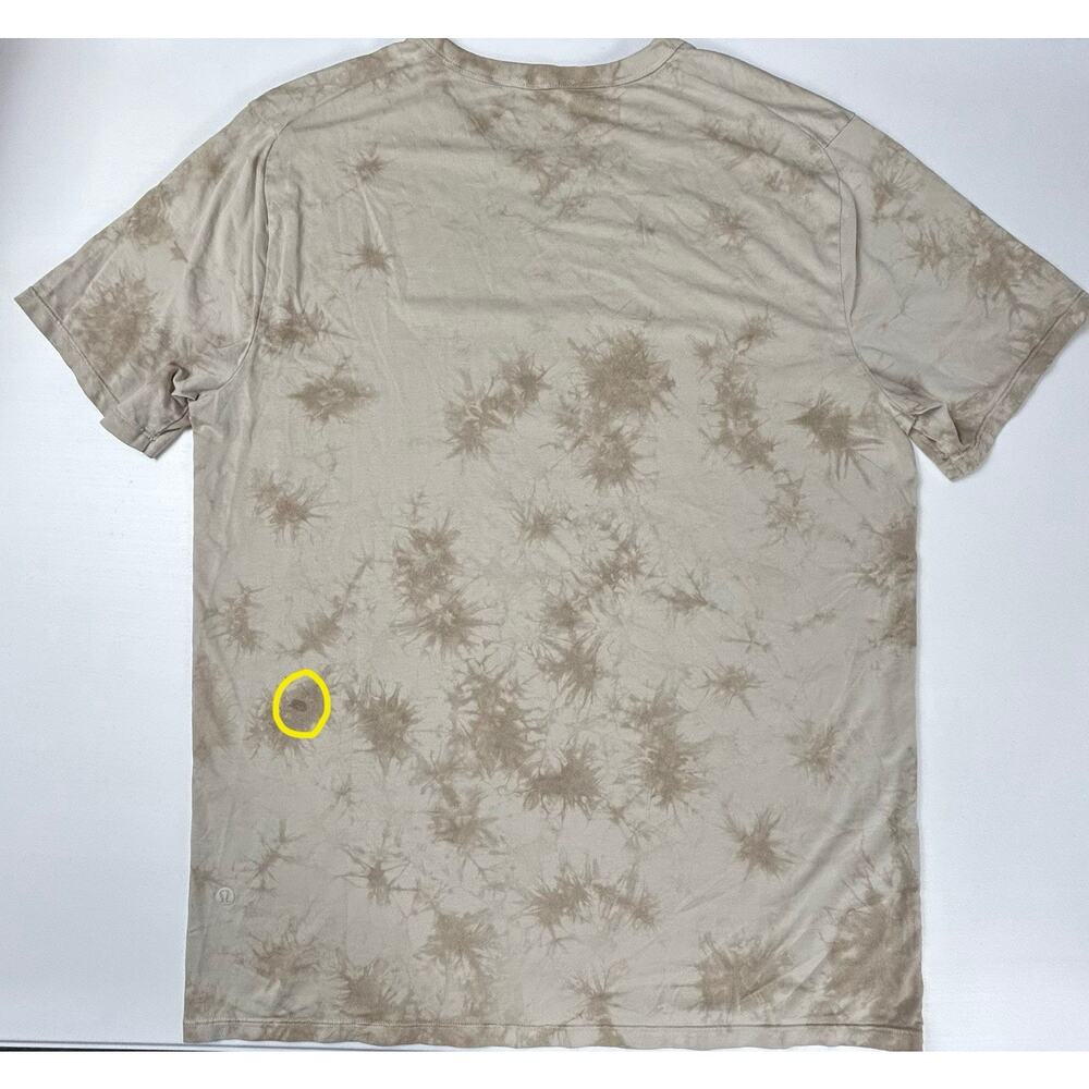 Lululemon Fundamental T Shirt Mens Medium Tide Shibori Tan Neutral Athleisure - Picture 9 of 9